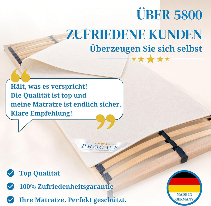 PROCAVE | Hochwertiger Filzschoner für Lattenrost | Schützende Matratzenunterlage 150x210 cm | Atmun