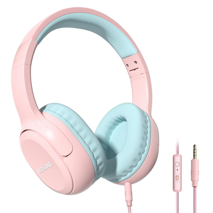 Kinder Over-Ear Kopfhörer mit Kabel und Mikrofon, Lautstärkebegrenzung 85/94 dB, Faltbares Design, f