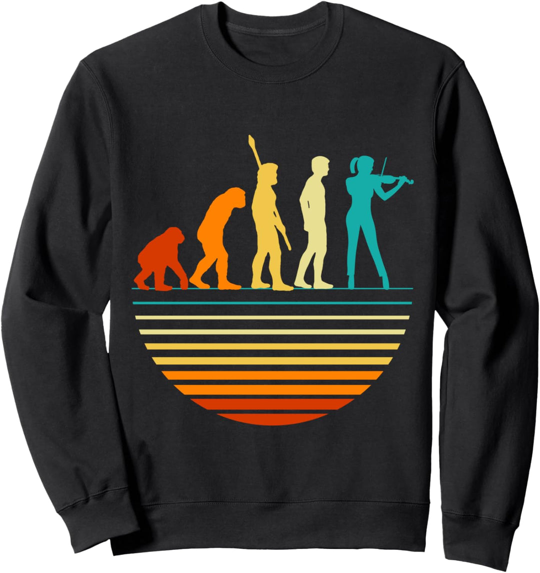 Violine Evolution Geigenspielerin Geige Sweatshirt