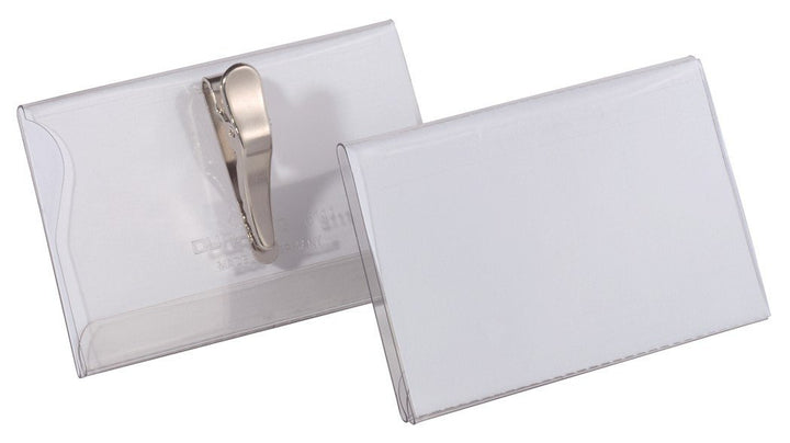 Durable Namensschild (mit Krokoklemme, 54 x 90 mm) Packung à 25 Stück, transparent, 811119 54 x 90 m