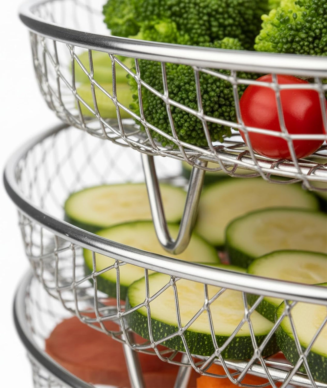 Heissluftfritteuse Zubehör, 3x stapelbare 304 Edelstahl Airfryer Racks | Kompatibel mit AF300EU/AF40