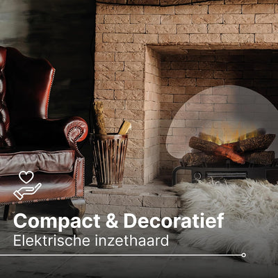 DIMPLEX - Revillusion Logset 20" - Freistehender Elektrokamin - Schwarz - Heizfunktion, LED-Holz Set