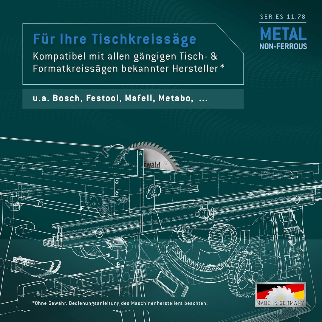 Bayerwald - HM Kreissägeblatt - Ø 250 mm x 3,2 mm x 30 mm | Trapezflachzahn positiv (60 Zähne) | Neb