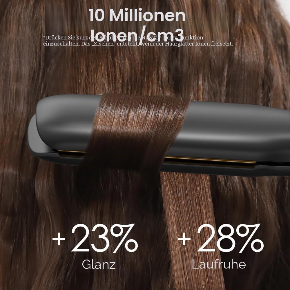 Faszin 2 in 1 Glätteisen Locken und Glätten, Titanplatten Ionen Haarglätter für einen glatten Stil,
