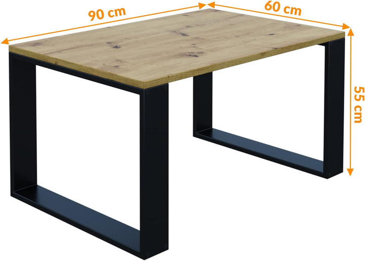 AKKE Couchtisch Wohnzimmertisch Beistelltisch Tisch Für Wohnzimmer Artisan Oak Yellow 90 x 60 x 55 L