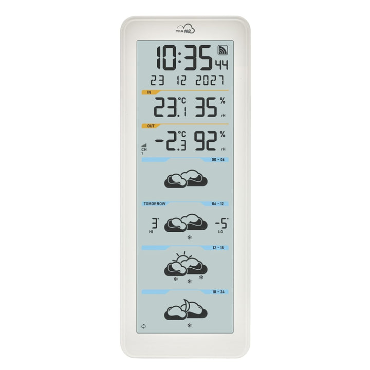 TFA.me 35.8108.02 ID-06, WLAN Funkwetterstation, 4 Tage Profi-Wetterprognose, wetter.com, 40 verschi