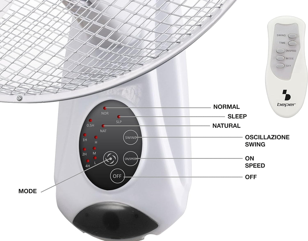 BEPER P206VEN600 Wandventilator - Wandventilator mit Fernbedienung und Timer
