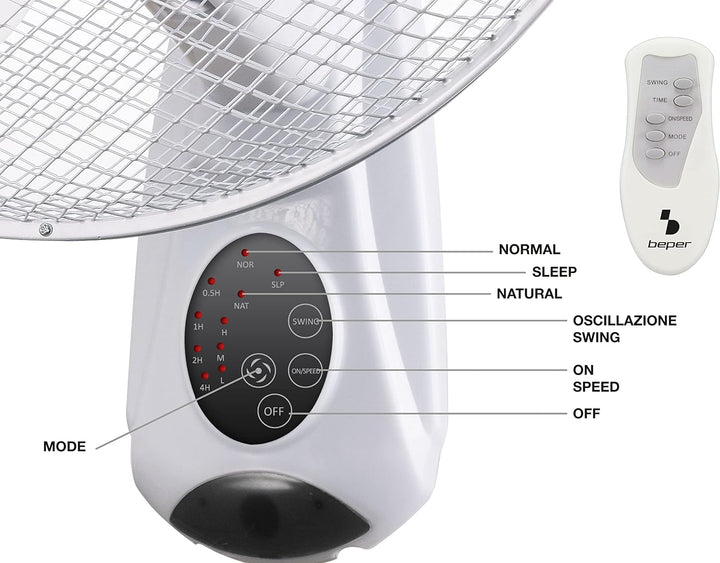 BEPER P206VEN600 Wandventilator - Wandventilator mit Fernbedienung und Timer
