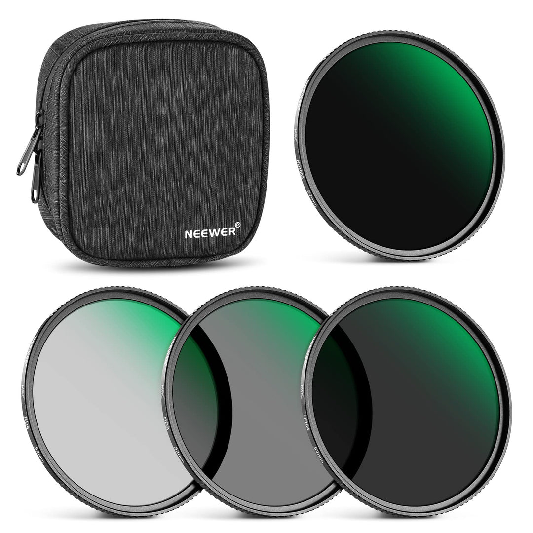 NEEWER 52mm Fester ND Filter Set ND1000 ND64 ND8 ND4 Neutraldichtefiltersatz doppelseitig 30 lagige