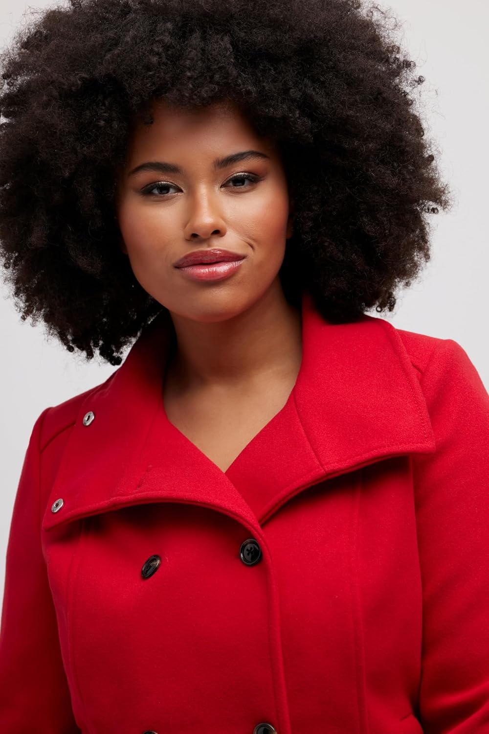 Ulla Popken Damen grosse Grössen Übergrössen Plus Size Jacke, doppelreihig, Stehkragen/Klappkragen 8