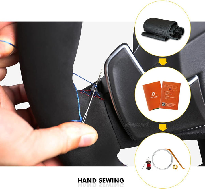 MEWANT Lenkradabdeckung aus Leder für Renault Clio 4 IV 2012-2016 / Captur 2013-2016 Stil 02: Mikrof