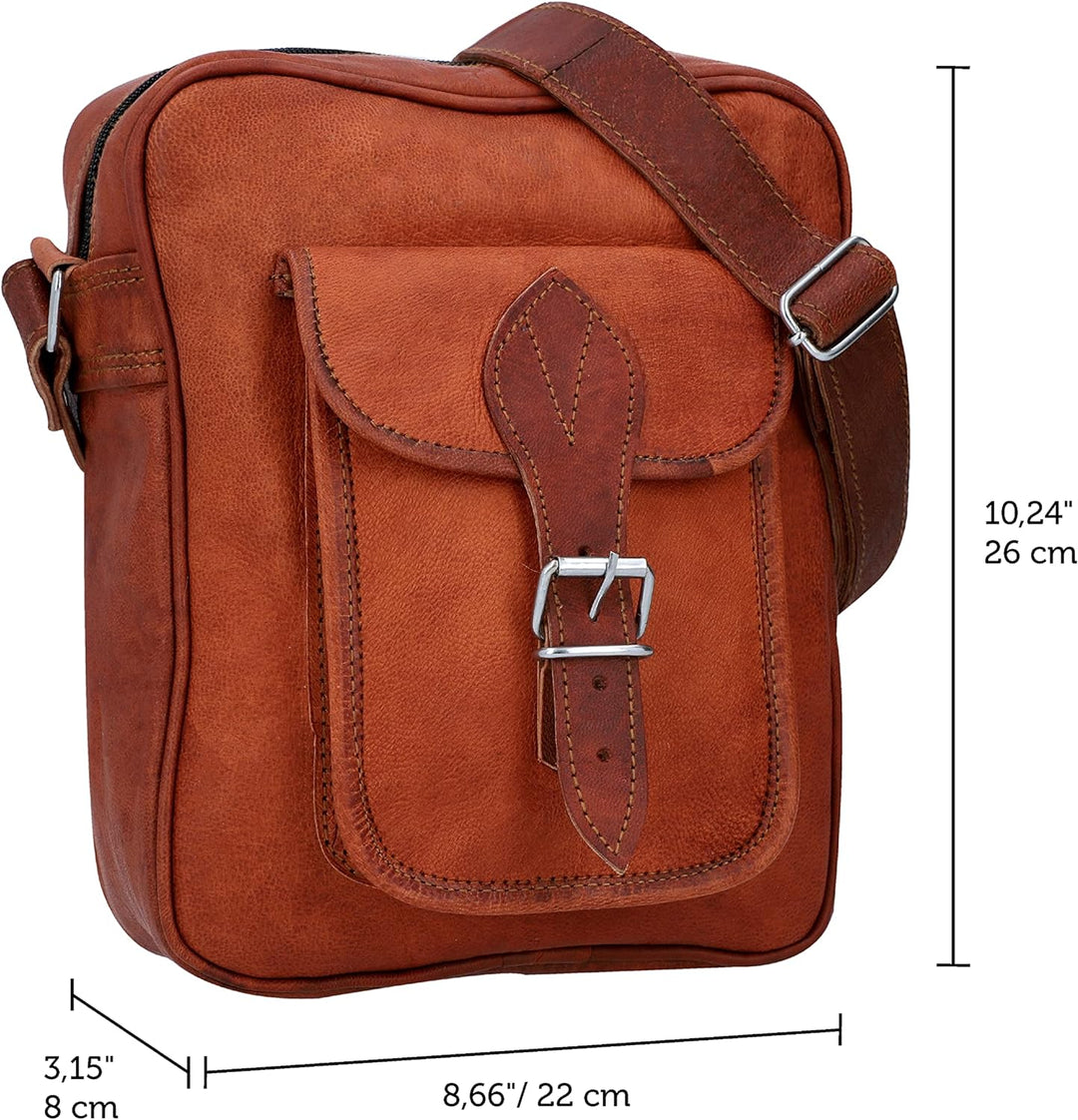 Gusti Umhängetasche Leder - Frank Handtasche Ledertasche Vintage Braun Leder Damen