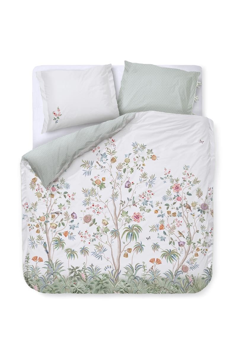 PiP Studio Bettwäsche Il Paradiso White 1 Bettbezug 200 x 200 cm + 2 Kissenbezüge 80 x 80 cm, 1 Bett