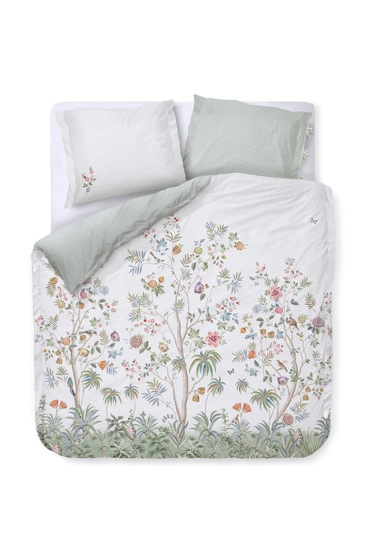 PiP Studio Bettwäsche Il Paradiso White 1 Bettbezug 200 x 200 cm + 2 Kissenbezüge 80 x 80 cm, 1 Bett