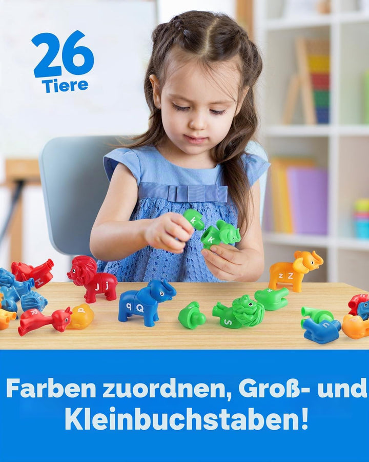 Coogam ABC Animal Letter Matching Spiel, 26PCS Gross- und Kleinschreibung Fein-Sport-Spielzeug, Vors