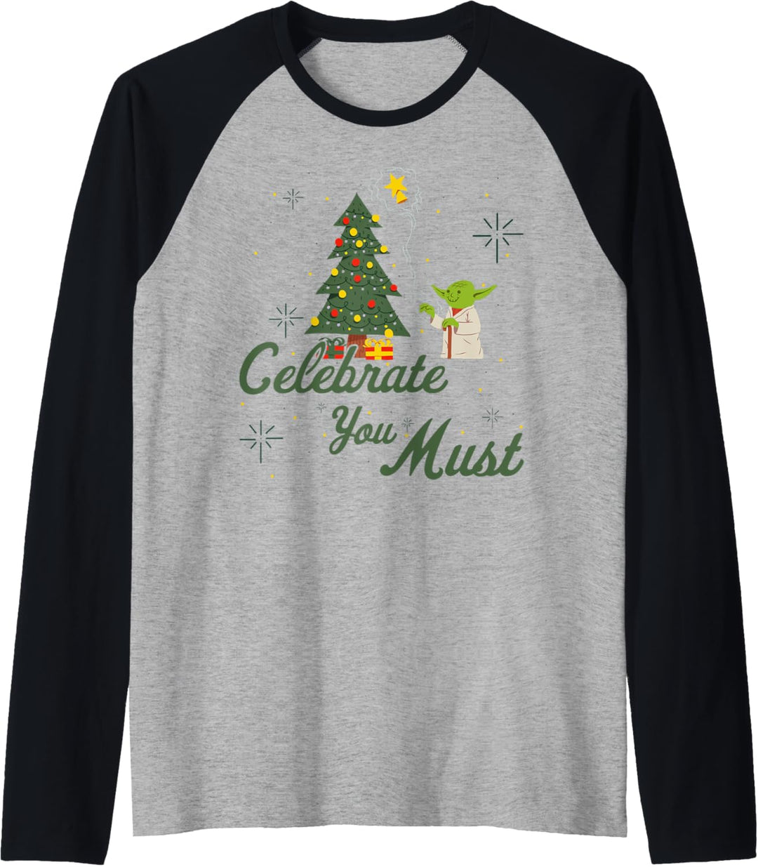 Star Wars Christmas Yoda Celebrate You Must Raglan