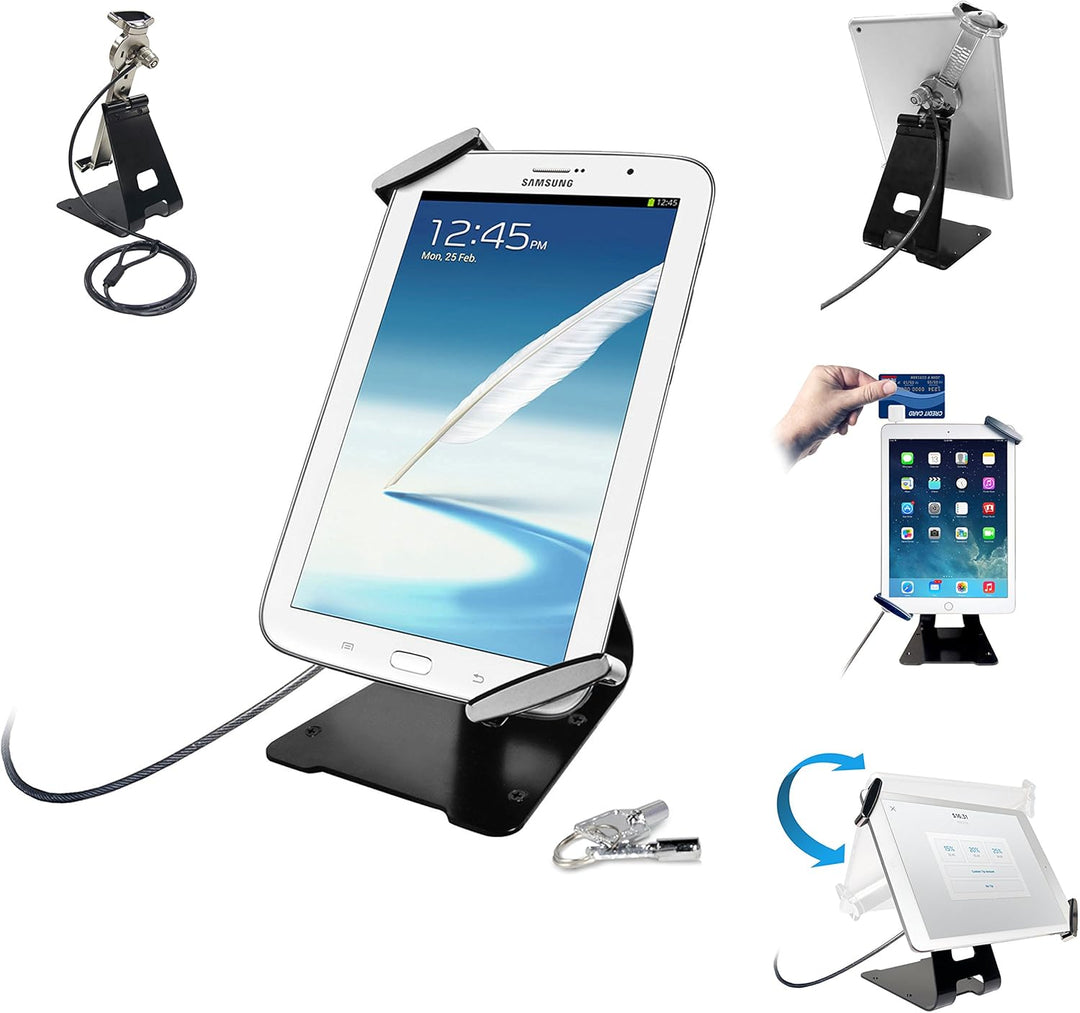 Universal-Tablet-Halterung, CTA Universal-Diebstahlschutz-Halterung, mit Metallständer, für Tablets