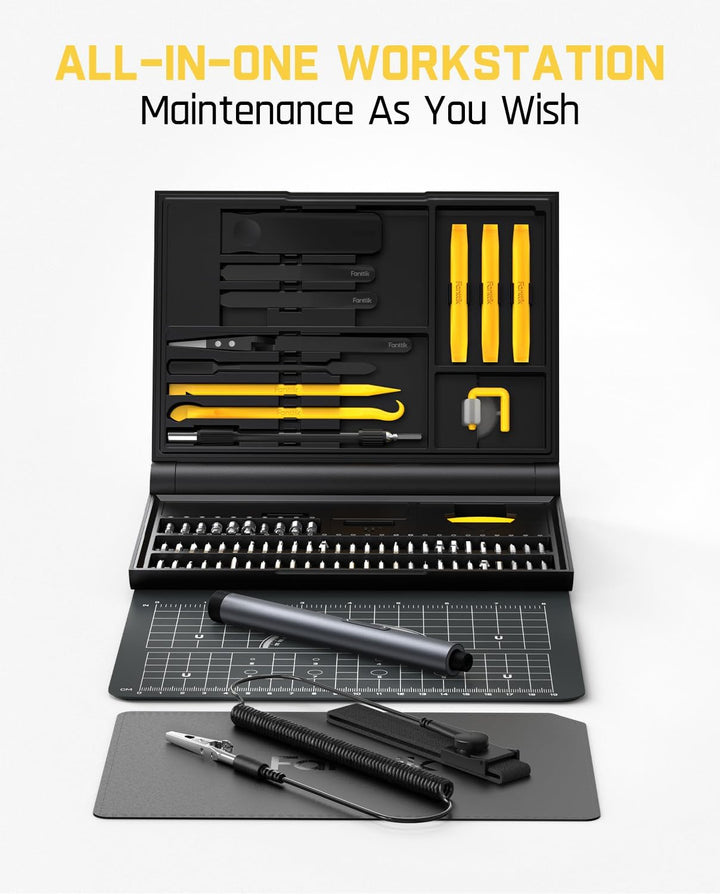 Fanttik E1 NEX Workstation Präzisions-Schraubendreher-Set, 64 magnetische Bits, 12 Arten von Fixierw