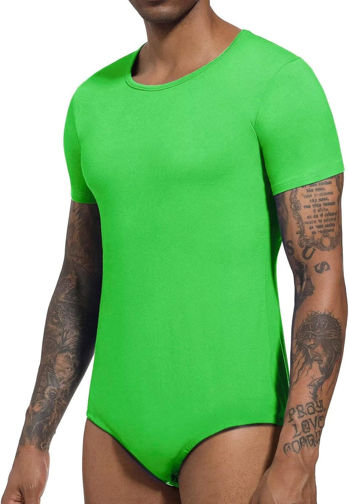 Landofgenie Männer Kurzarm Strampler Pyjama Bodysuit One Piece Strampler M Hellgrün, M Hellgrün