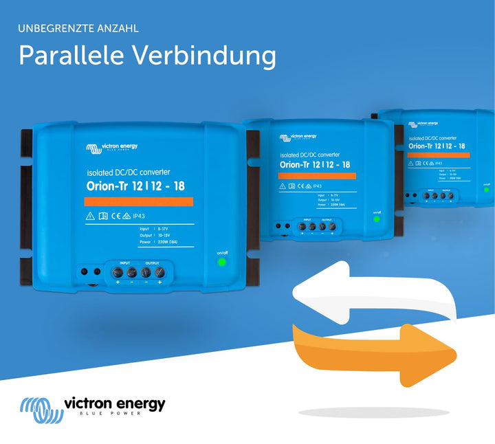 Victron Energy Orion-Tr IP43 12/12-Volt 18 Amp 220-Watt DC-DC Konverter, Isoliert Blau, Blau