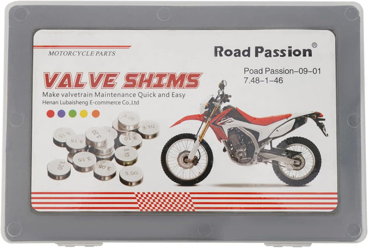 Road Passion 7.48mm Ventil Shim Ventileinstellplättchen Kit 1.225mm-3.475mm 46 pcs für Suzuki RF600