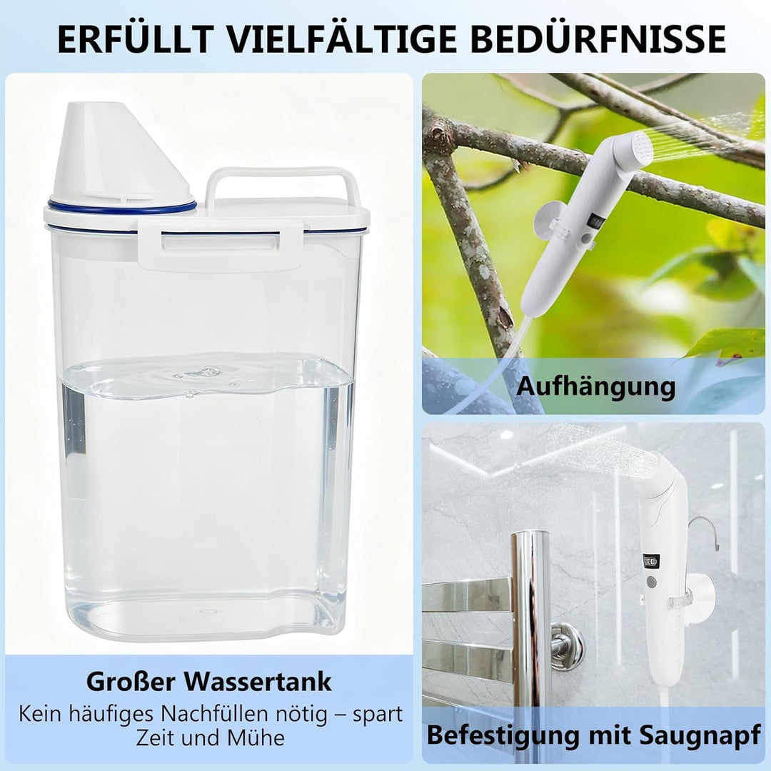 Tragbares Bidet Elektrisch Camping Dusche Mit 2l Wassertank, Wiederaufladbares Reise Bidet Handbraus