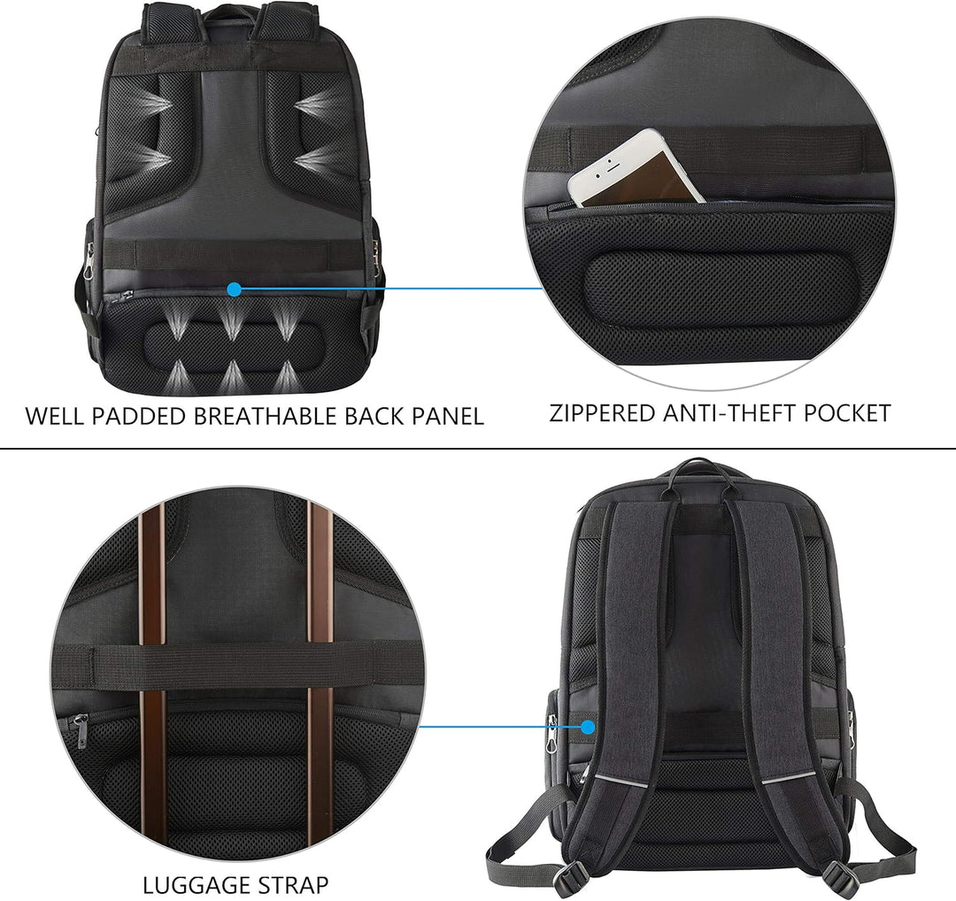 KROSER Laptop Rucksack 17,3'' Business Rucksack Schulrucksack Grosser Wasserdicht Taschen Reise Back