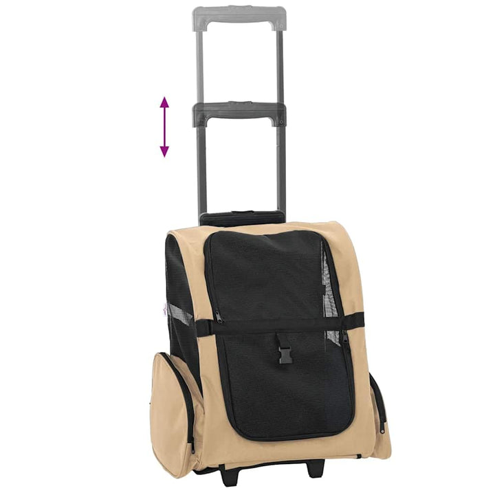 vidaXL Trolley für Haustiere 3-in-1 Sandfarbe 48x32x(57-106) cm cm Oxford-Gewebe, Sandfarbe