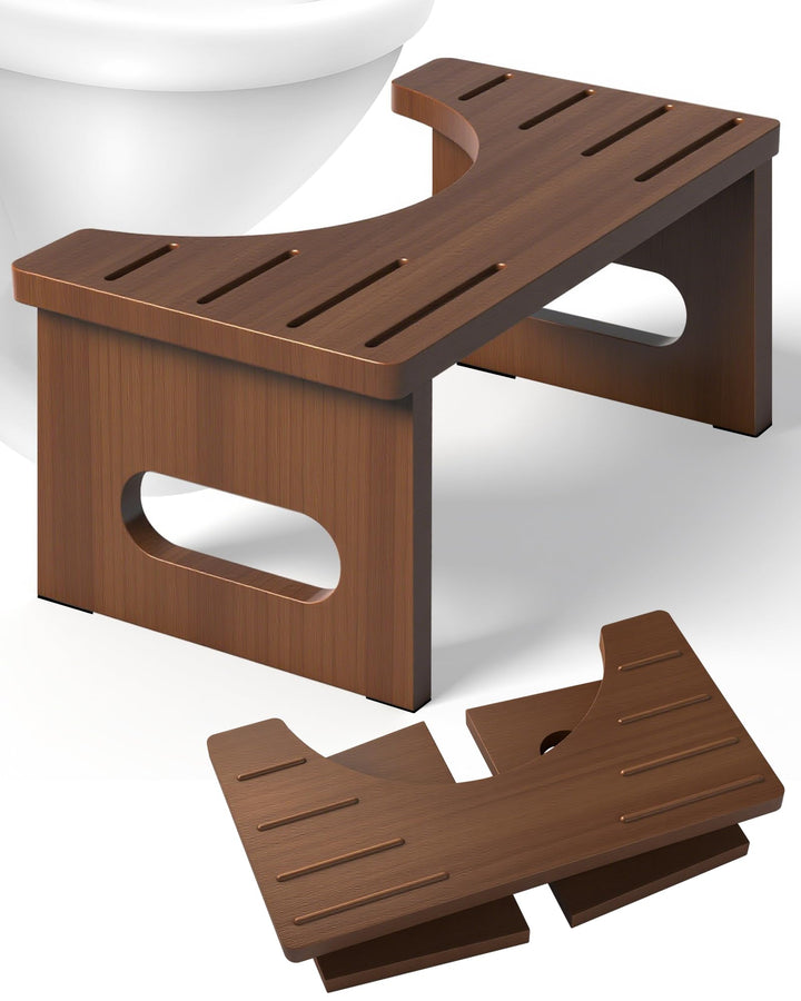 Toilettenhocker Holz, Klappbarer WC Hocker für Erwachsene, Toilettenhocker Erwachsene,Tritthocker Kl