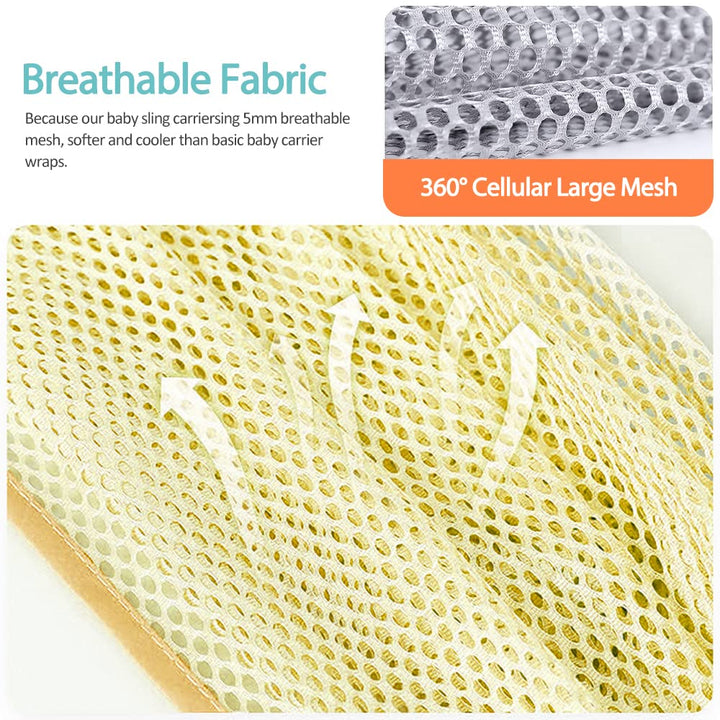 Breathable Baby Sling, Adjustable Baby Wrap, Baby Carrier Wrap, Quick Dry, 3D Mesh Fabric, Thick Sho