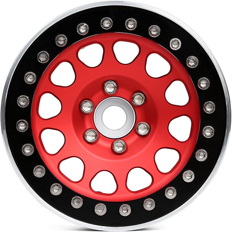 INJORA 4 Stücke 2,2 Beadlock Felgen Metall Räder Felge Set für 1:10 RC Rock Crawler Axial SCX10 RR10