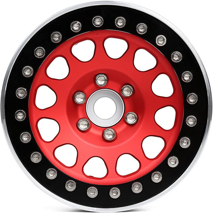 INJORA 4 Stücke 2,2 Beadlock Felgen Metall Räder Felge Set für 1:10 RC Rock Crawler Axial SCX10 RR10