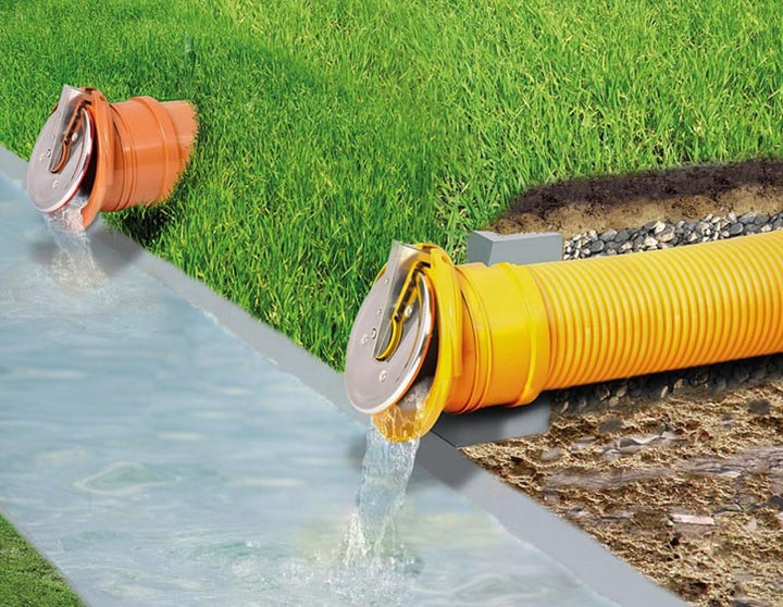 Rückstauklappe Froschklappe Ø 110 mm orange Auslaufstück HT KG Dränage Rohr Kanal Ø 110 Mm (Orange)