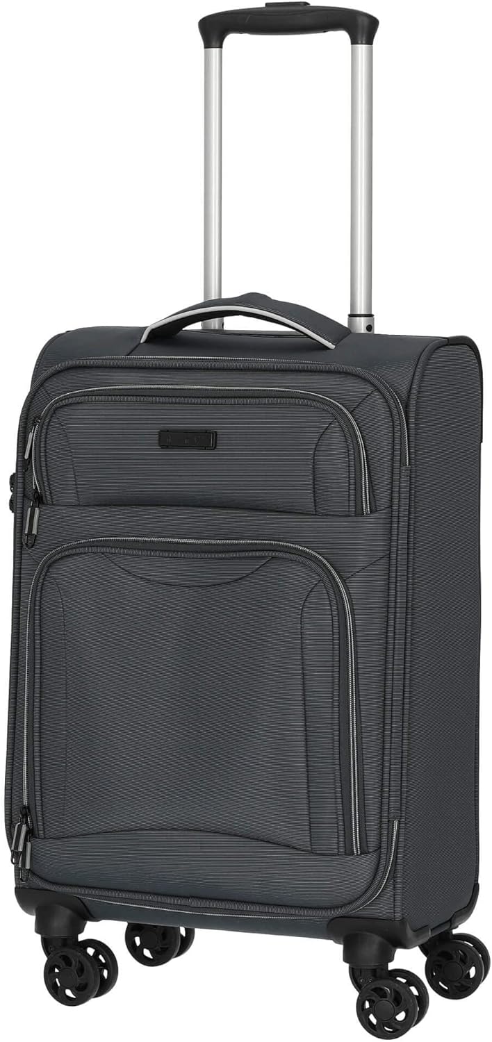 D&N Travel Line 9204-4-Rollen-Kabinentrolley S 55 cm grau, Grau