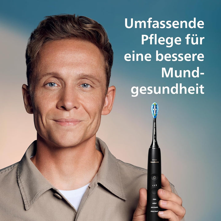 Philips Sonicare DiamondClean 9000 Elektrische Zahnbürste Doppelpack - 2 Schallzahnbürsten, 1x Ladeg