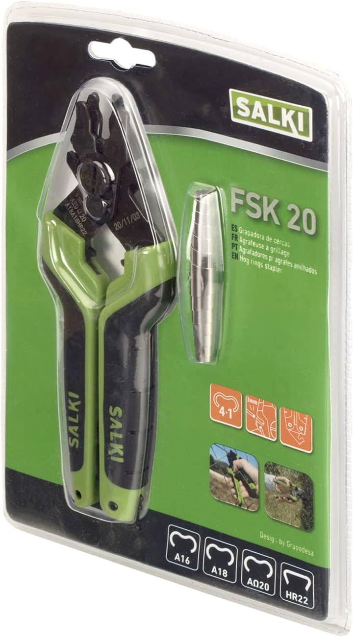 Zangenhefter FSK20 SALKI - Zangenhefter mit integriertem Drahtschneider bis zu 3 mm Stärke, kompatib