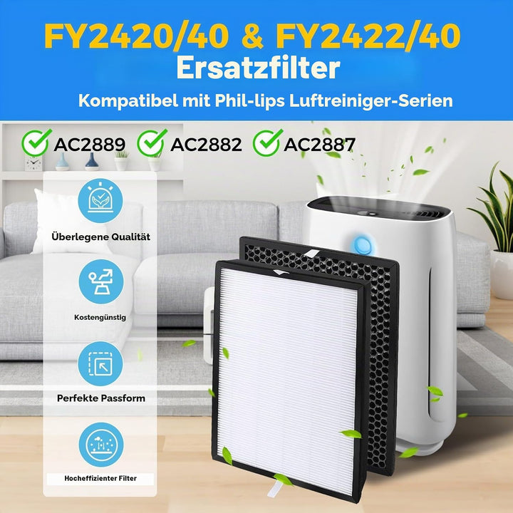 FY2420/30 FY2422/30 Ersatzfilter Kompatibel mit Philips AC2882 AC2887 AC2889 AC3829 2000er und 3000e