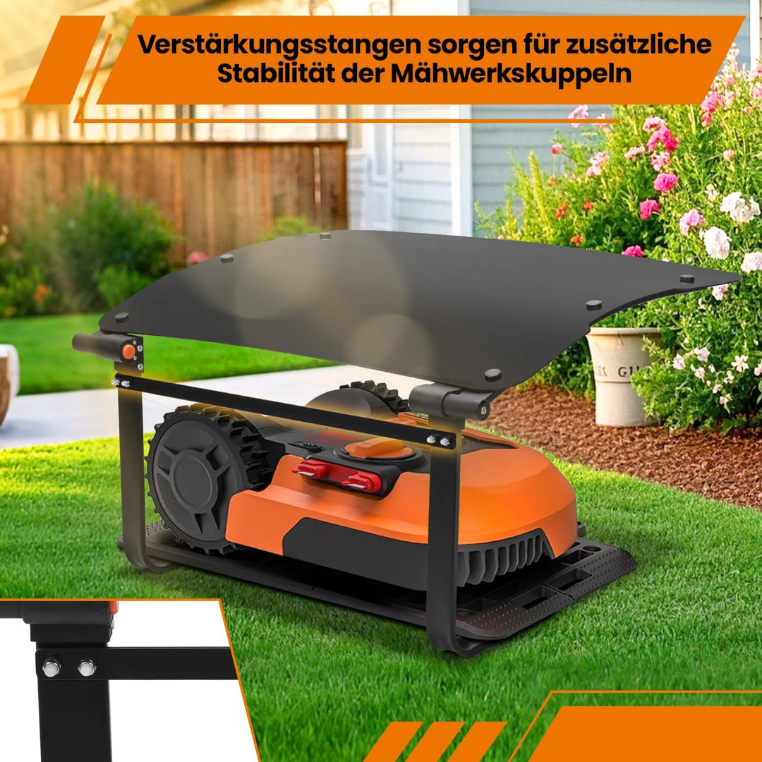 Mähroboter Garage ABS Kunststoff Carport für Rasenmäher Rasenroboter, Rasenroboter Garage für Garten