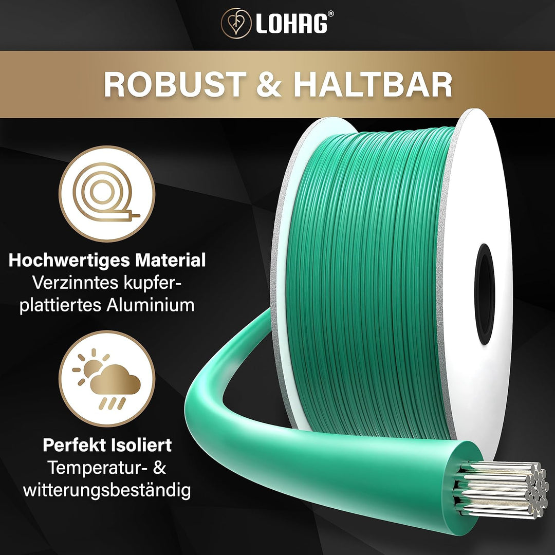 lohag® 50m Universal Begrenzungskabel für Mähroboter - Begrenzungsdraht kompatibel mit Gardena Rasen