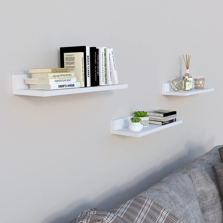 Henor Set mit 3 Wandregalen aus FSC® Holz 55 x 17 x 7.5 cm. Weiss 3x55 Weiss, 3x55 Weiss