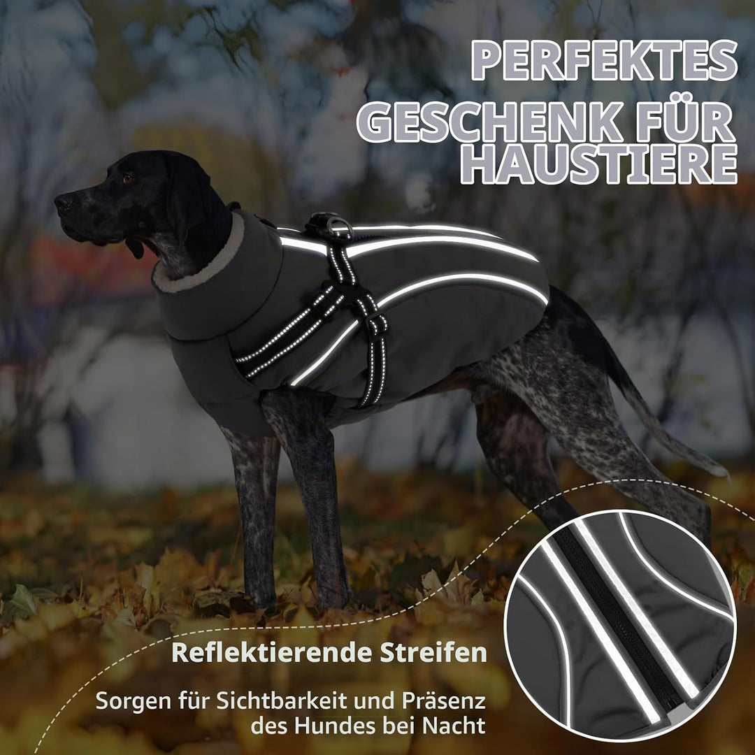 Hundemantel Hundejacke Warm Wintermantel mit Reissverschluss Winddichte &amp; Winddichte mit Reflektorst
