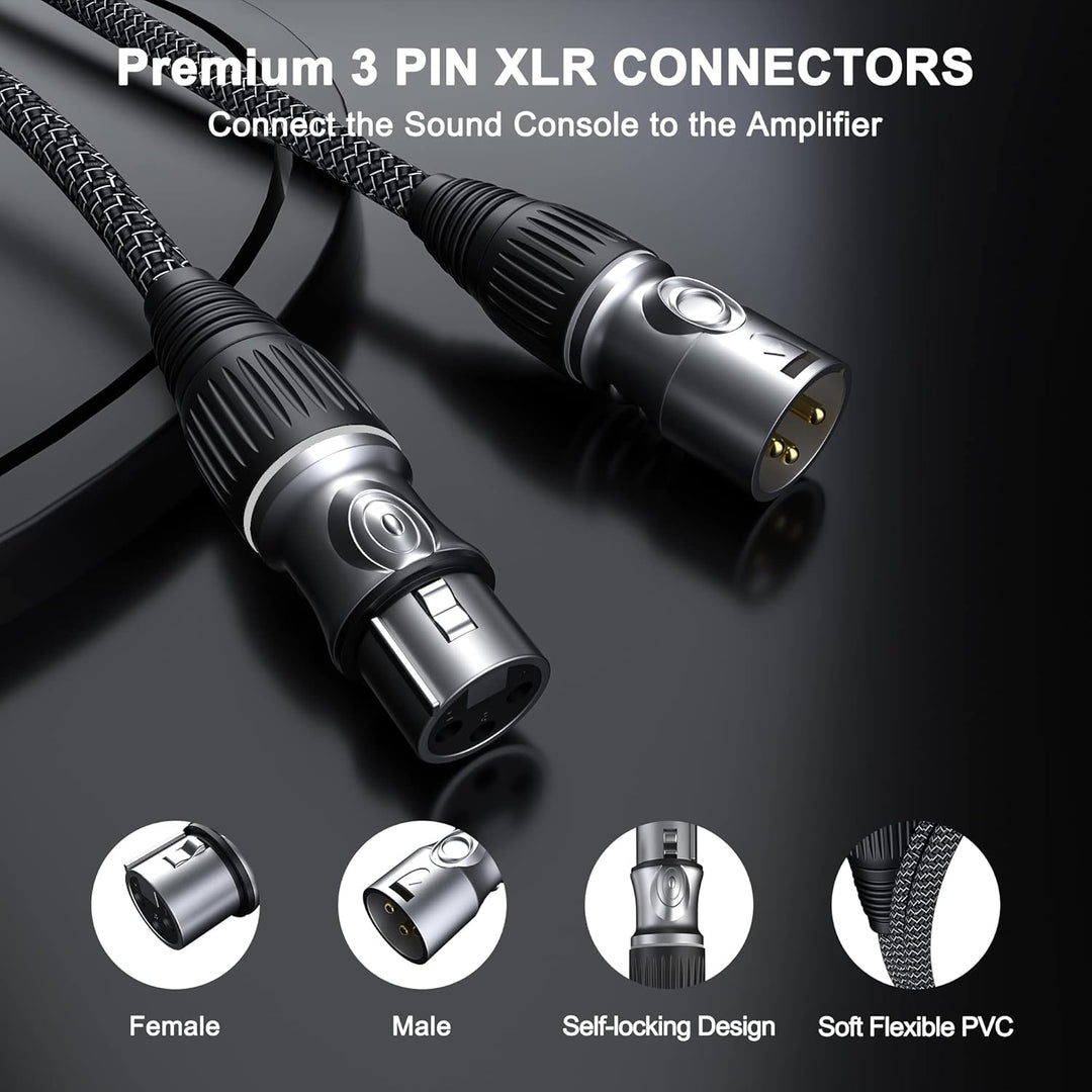 XLR auf XLR Kabel 8M, 3-Pin Mikrofonkabel XLR Stecker auf Buchse Verlängerungskabel Kompatibel mit M