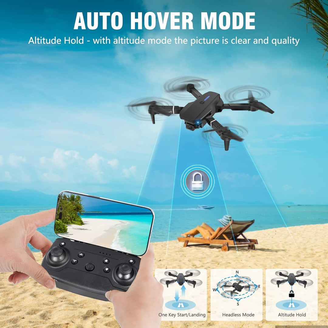 Drohne mit Kamera 4K,Mini Drone mit 2 Akkus und Handtasche für Anfänger | One KeyStart/Landen,Höhenh