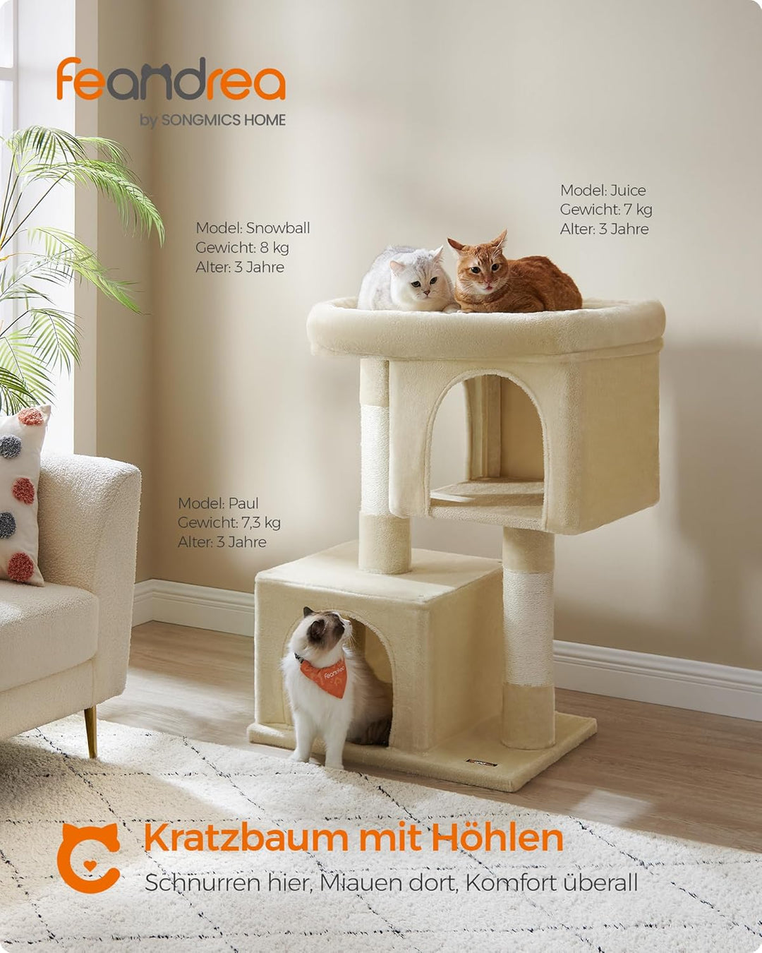 Feandrea Kratzbaum, 101 cm Katzenbaum, XL, Katzenhaus für extra grosse Katzen bis zu 20 kg, grosse P