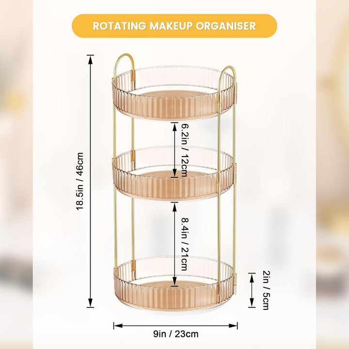 Make Up Organizer 360 Grad Drehbar, Grosse Kapazität Kosmetik Organizer, Multifunktionaler Kosmetik