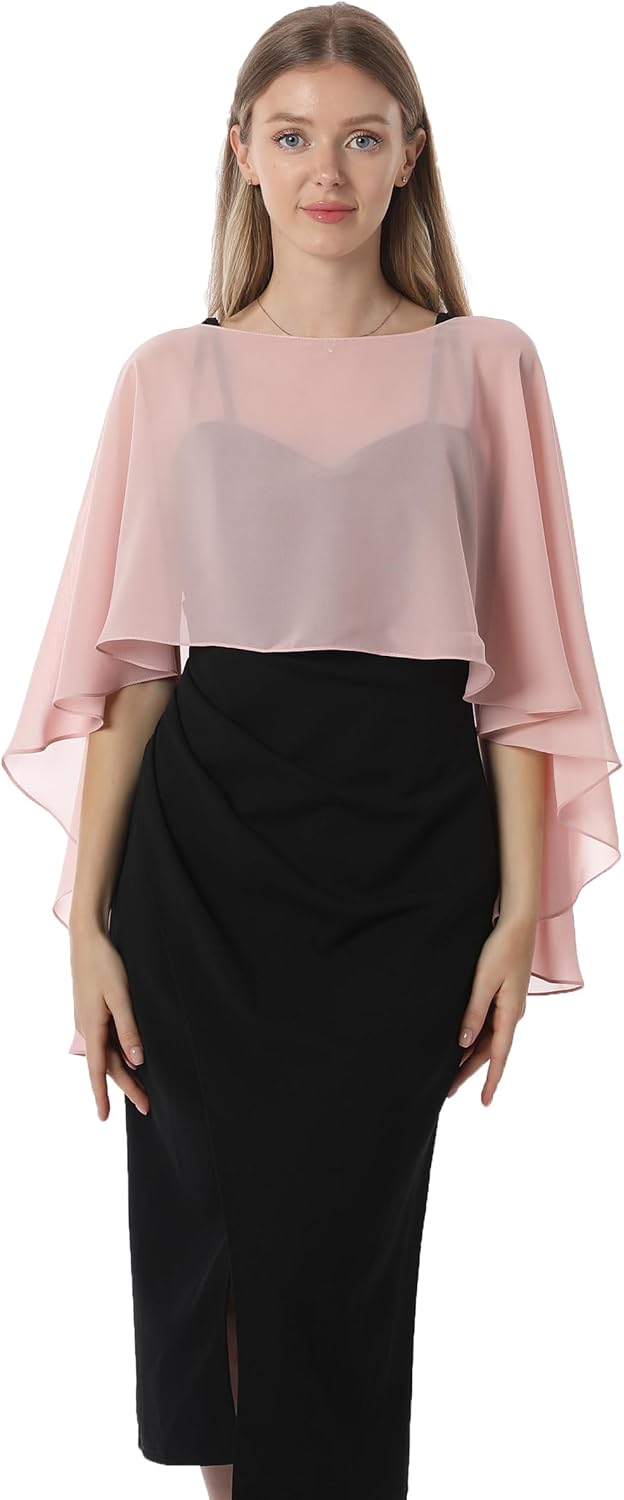 Damen Chiffon-umhang001 Pashmina-Schal Einheitsgrösse Roségold, Einheitsgrösse Roségold