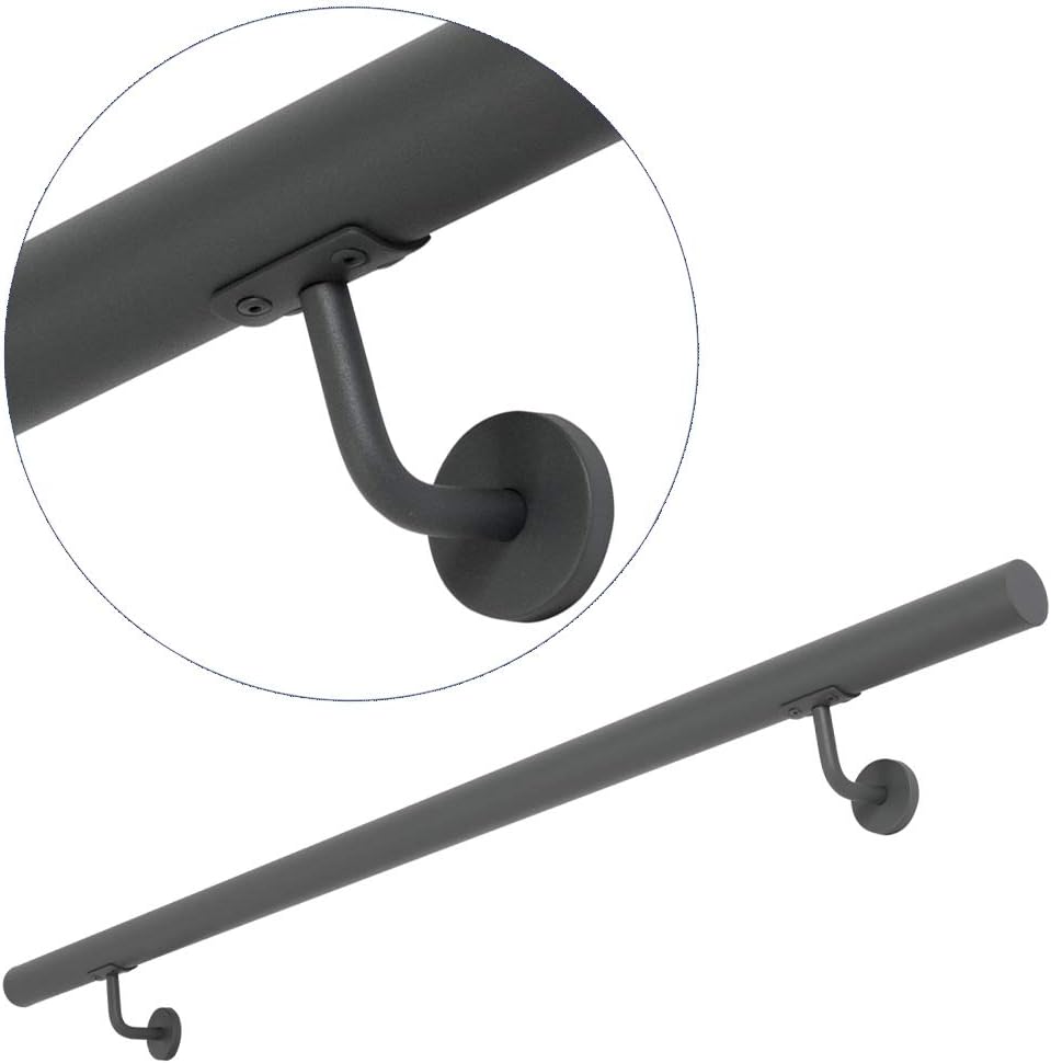 Edelstahl Handlauf Treppengeländer Geländer Wandhandlauf Wand Treppe 3 Farben 50-200 cm V2Aox, Farbe