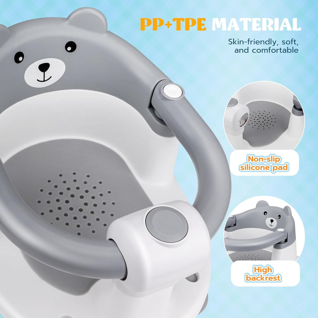baby-badewannensitz Babybadsitz, stabiler Babybadsitz mit 4 Saugtaschen, tragbarer Badestuhl für Dus