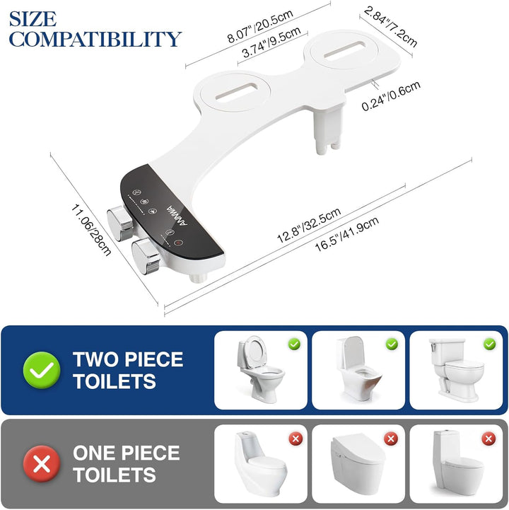 Bidet Aufsatz für Toilette, Cold/Heiss Water Bidet Dusch-WC,mit Einziehbare selbstreinigende Doppeld