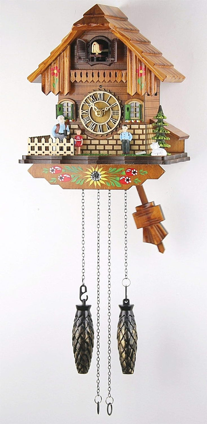 Eble Kuckucksuhr Kuckuckuhr Echtholz NEU batteriebetriebenes Quartzwerk Musik Kuckuckruf Heidi Haus